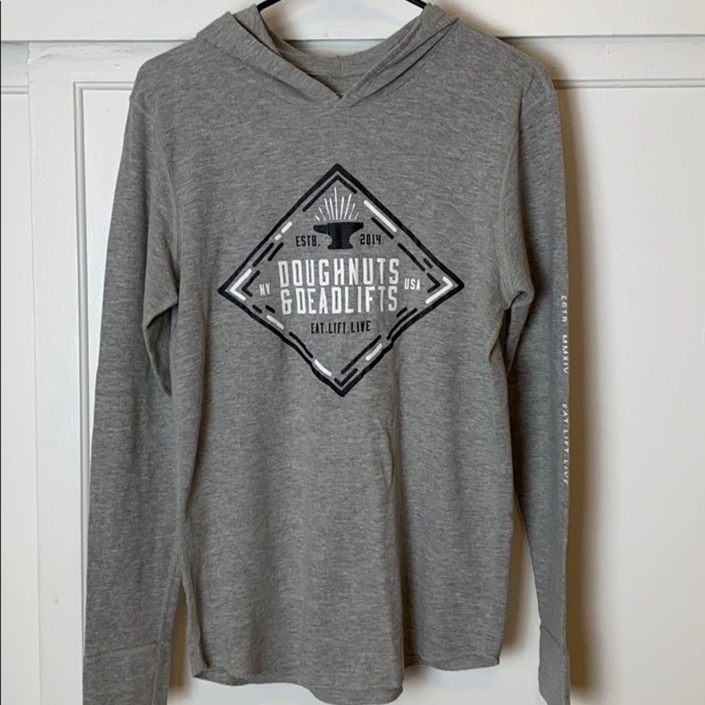 Doughnuts & Deadlifts thermal hoodie